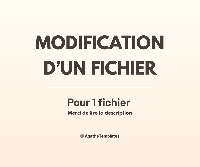 Personnalisation d'un fichier existant