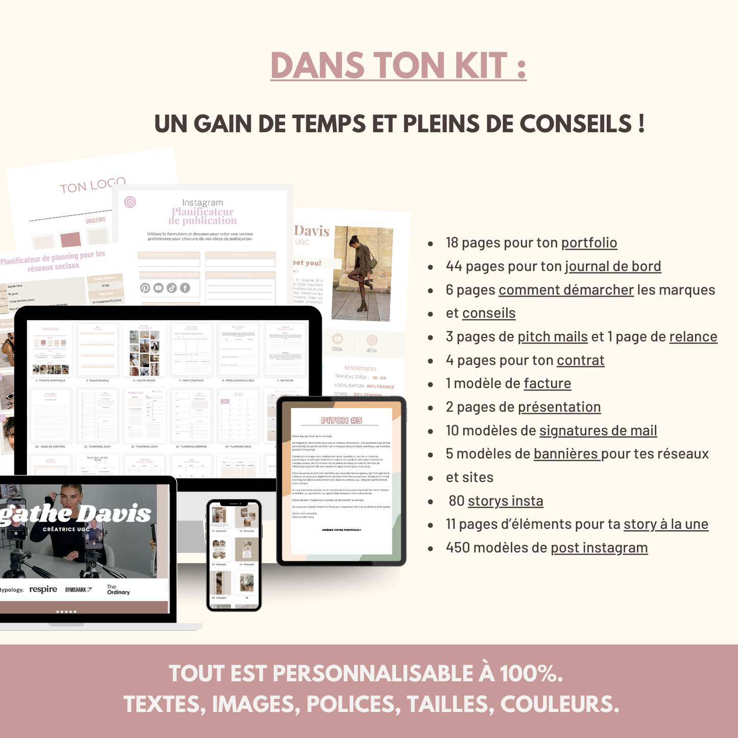 Kit UGC, création digitale et portfolio
