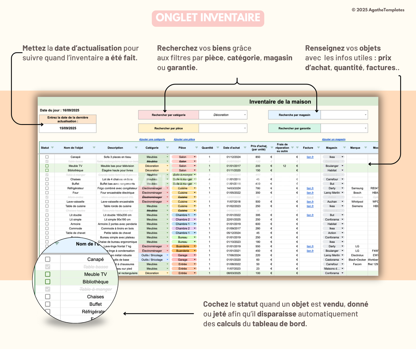 Inventaire de la maison
