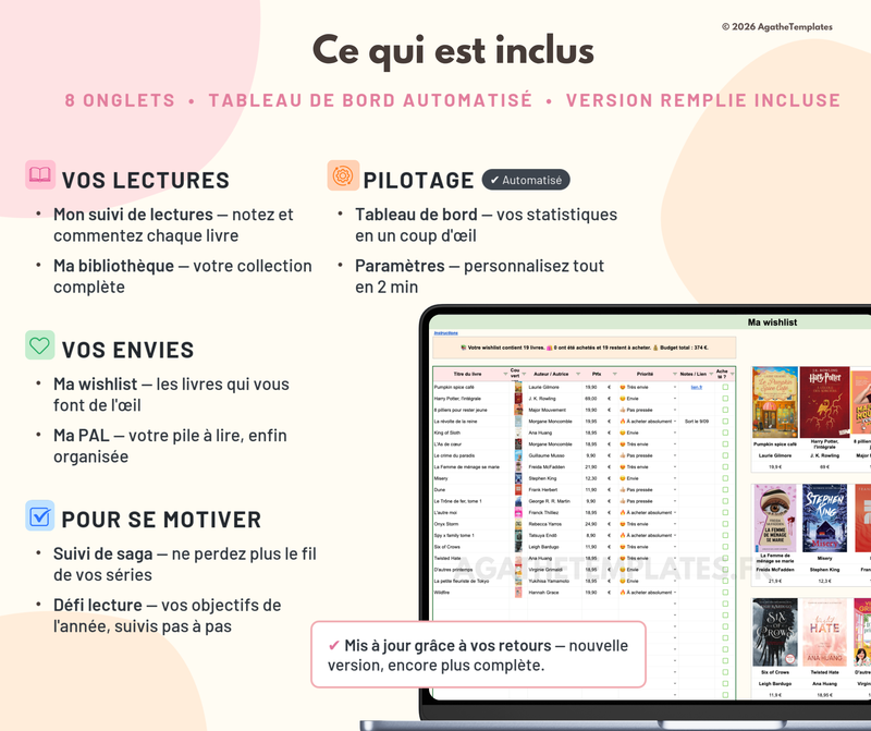Suivi et journal des lectures, book tracker