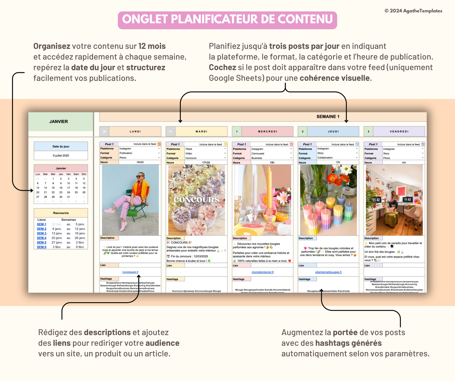 Planificateur de contenu réseaux sociaux