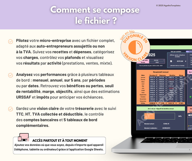 Tableau de bord comptable - version sombre