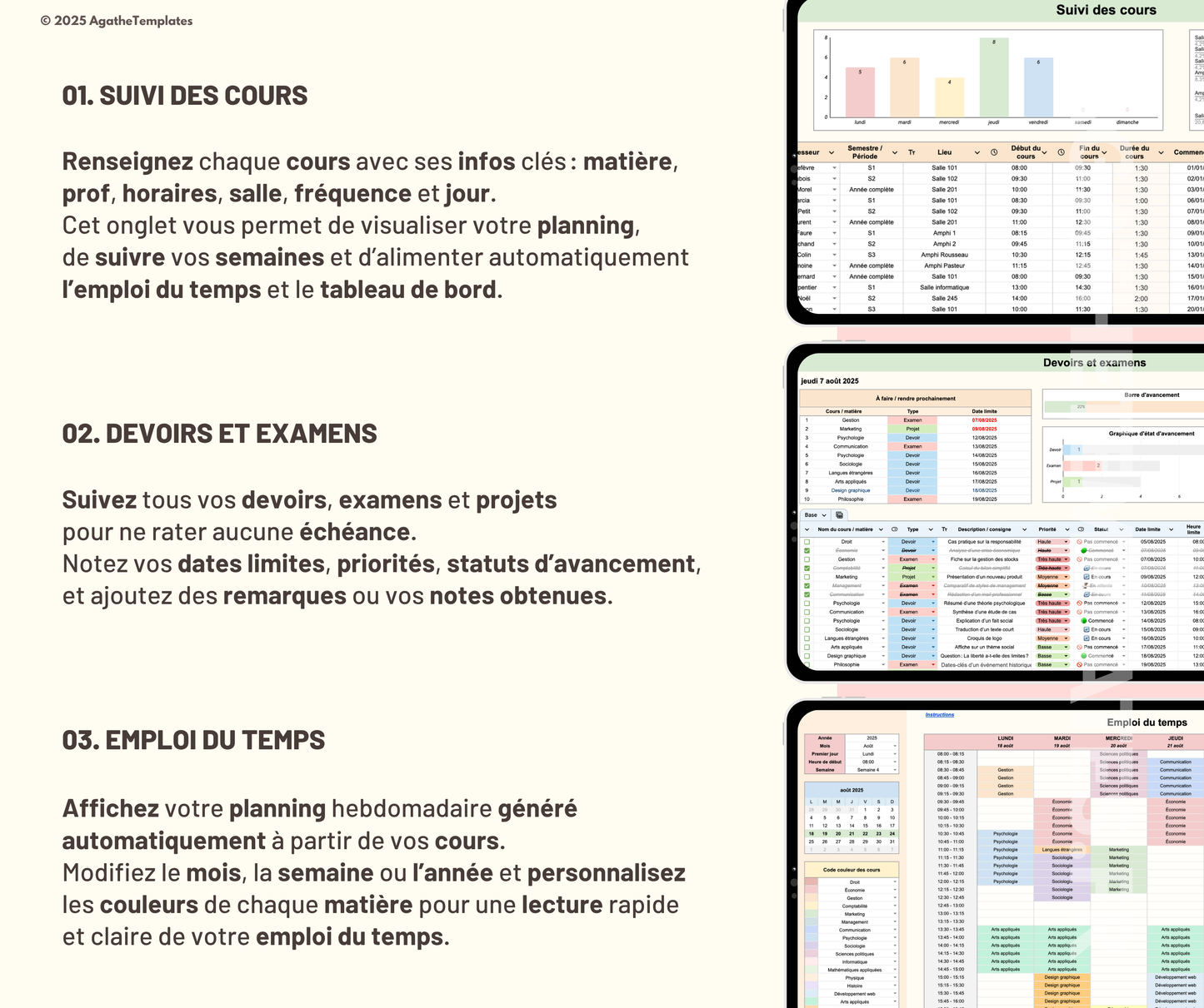 Planificateur étudiant
