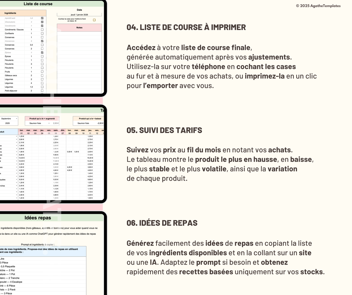 Inventaire et stock alimentaire, garde-manger