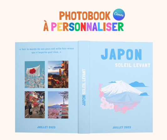 Modèle de Livre album Photo Japon Imprimé. Photobook de voyage personnalisable Canva. Décoration Maison Personnalisé. Japan