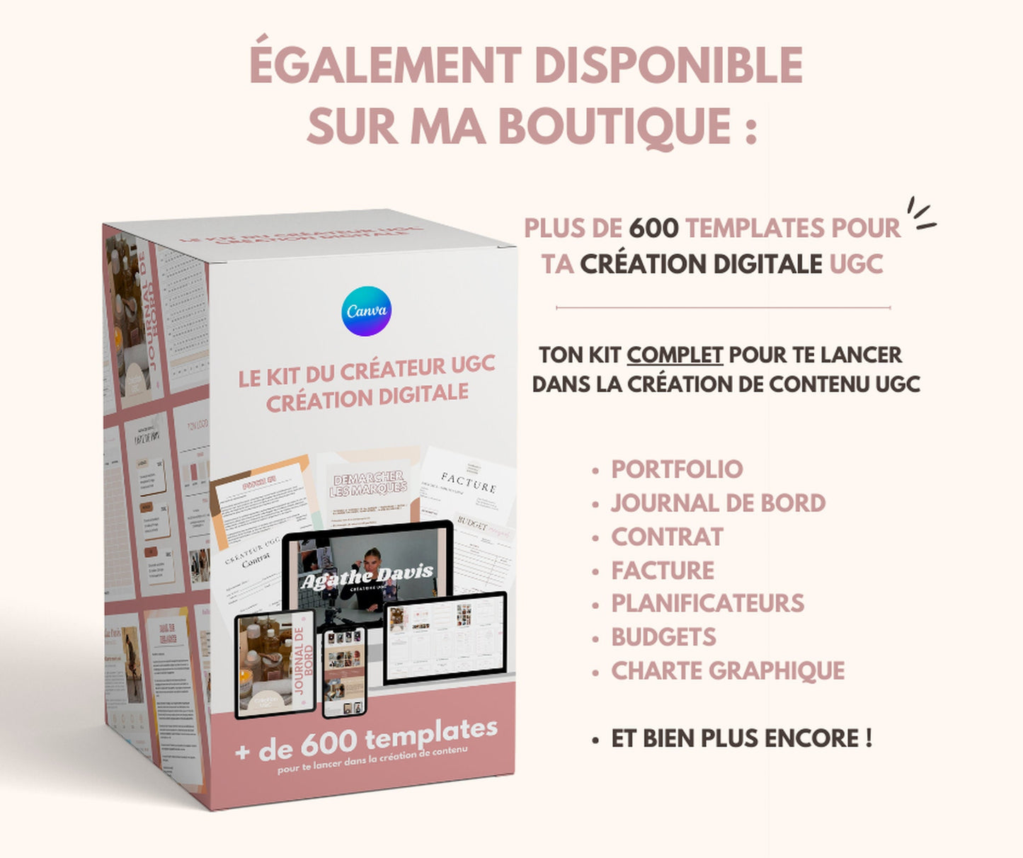 Modèle de contrat UGC français | Contrat français | Modèle d'avocat de contrat UGC d'influenceur français Facture | Créateur contenu tiktok