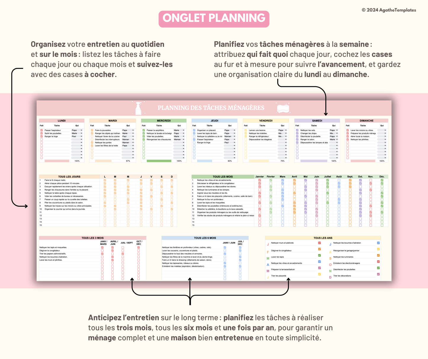 Planning de ménage et nettoyage de la maison