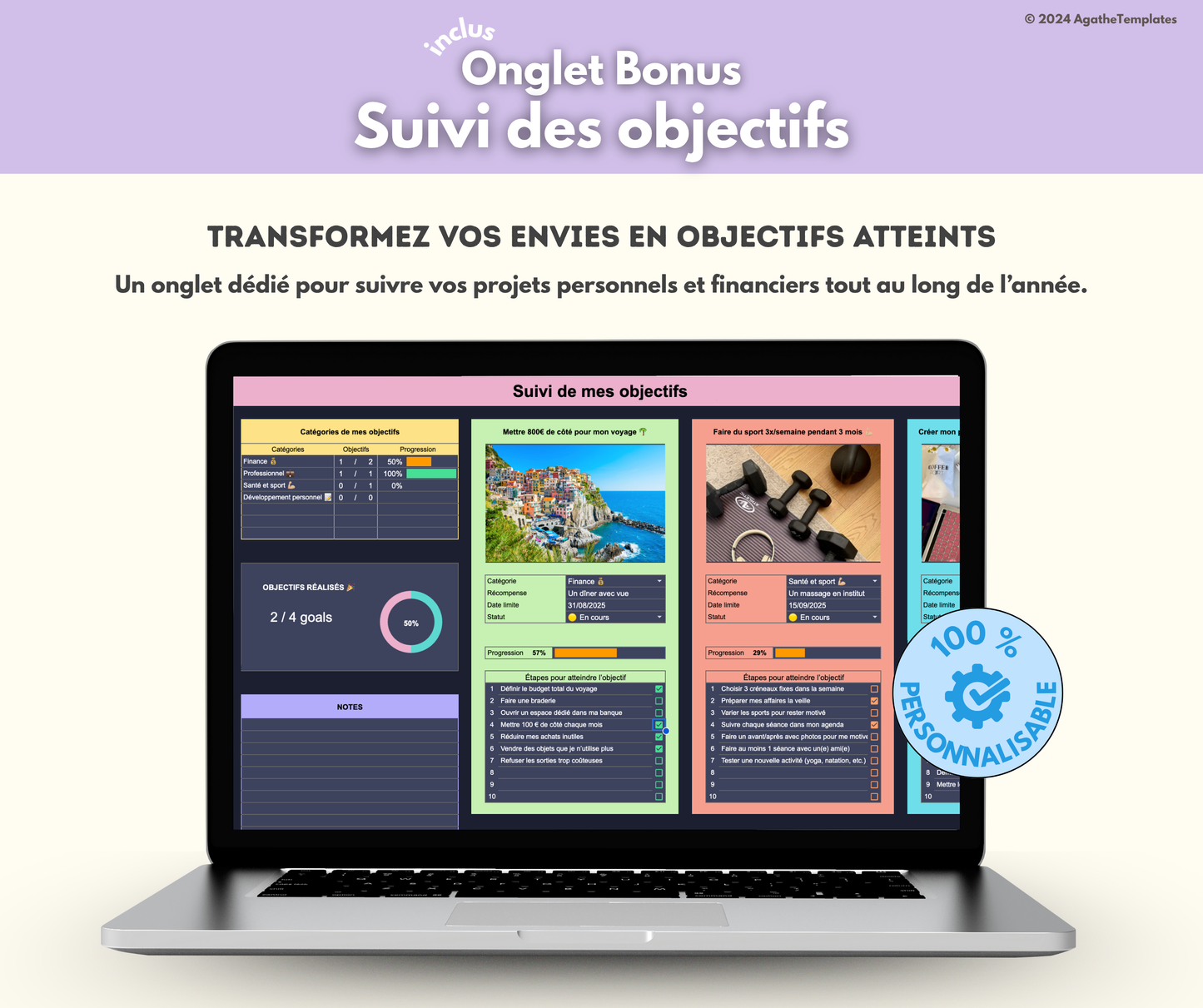 Budget mensuel et annuel sombre