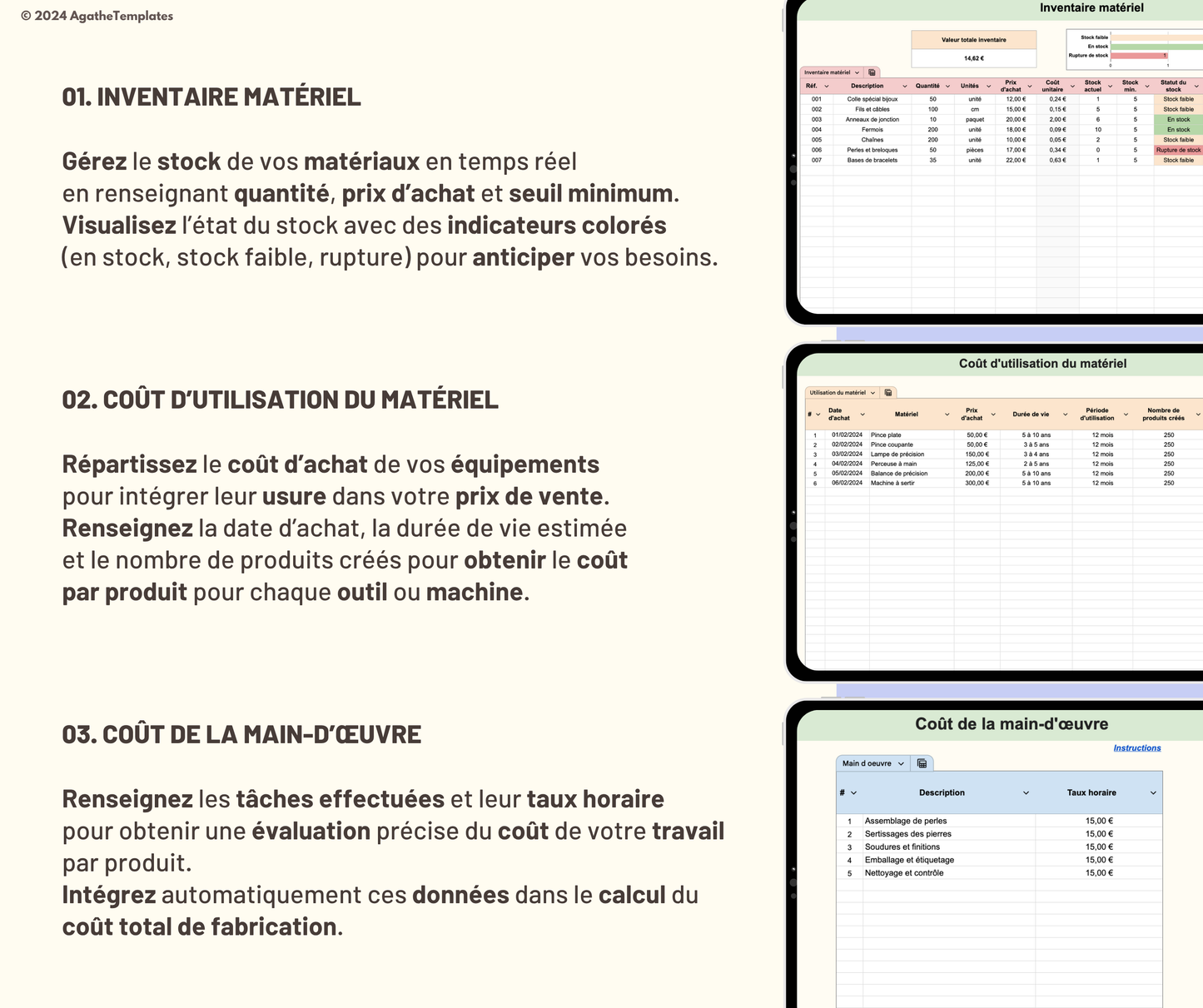 Calculateur de prix et coût de revient