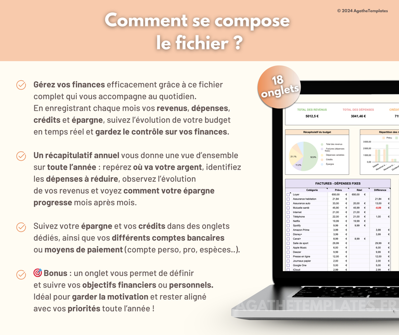 fichier planner tableur budget template