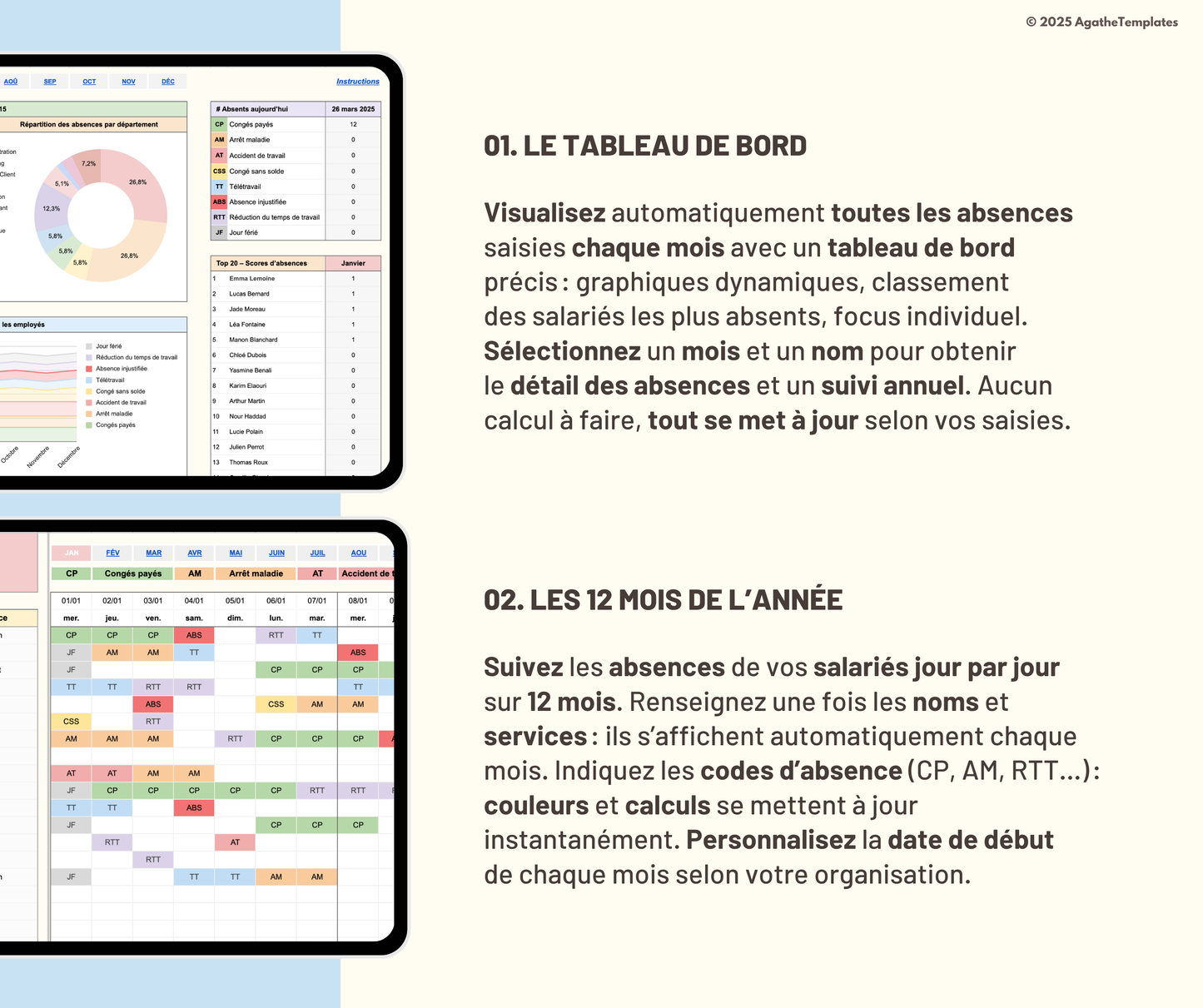 Suivi des absences salariés