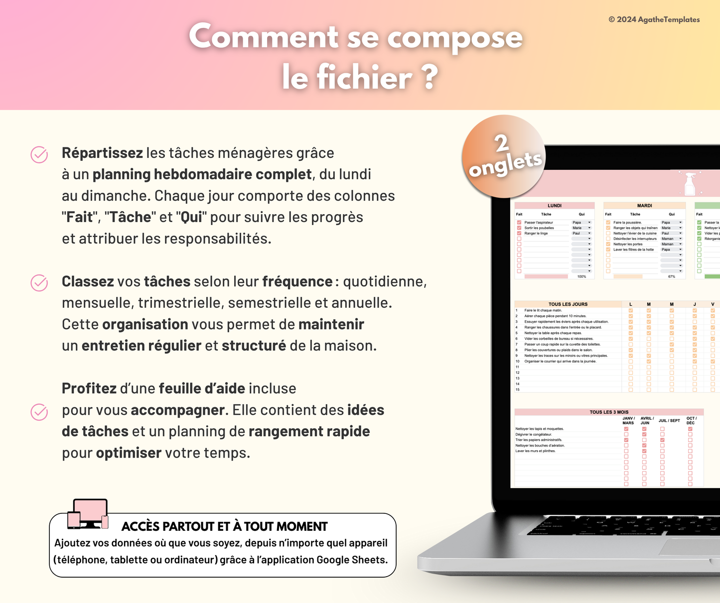 Planning de ménage et nettoyage de la maison