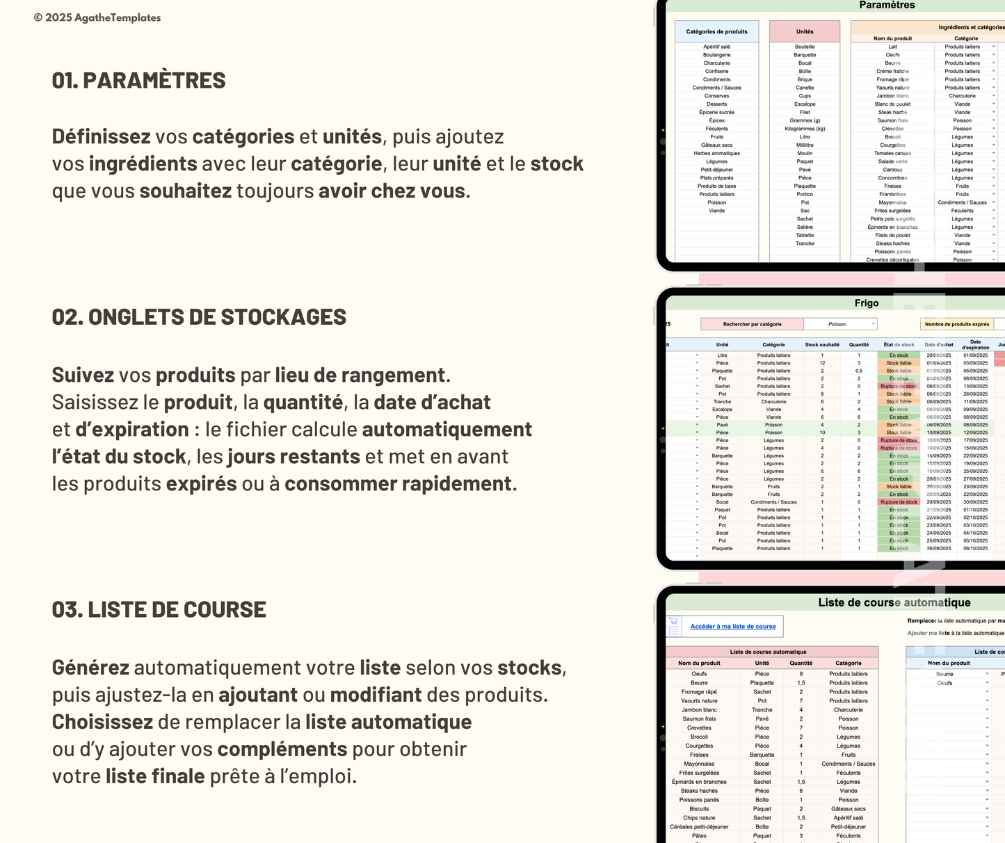 Inventaire et stock alimentaire, garde-manger