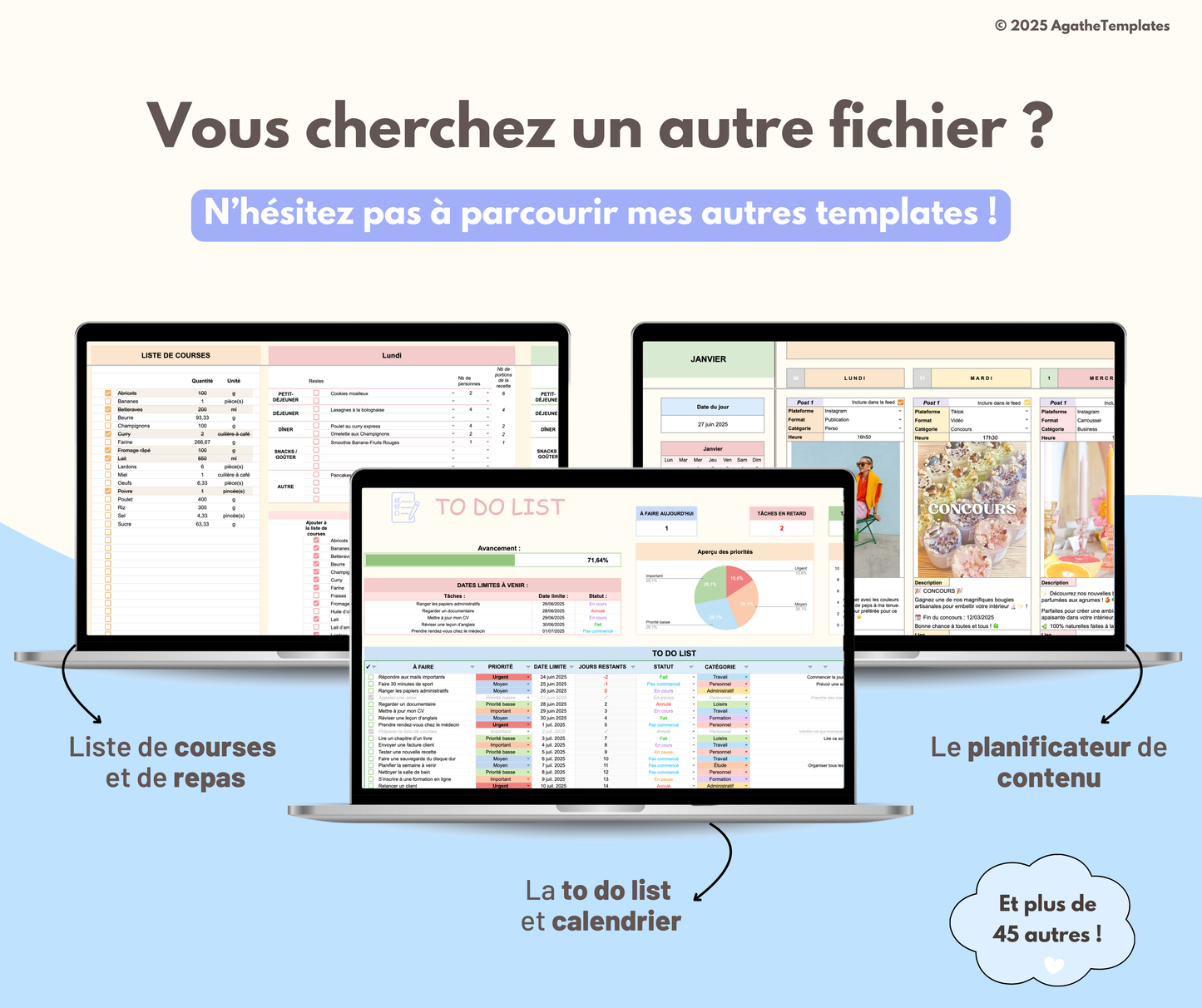 To Do List et calendrier automatisé sombre