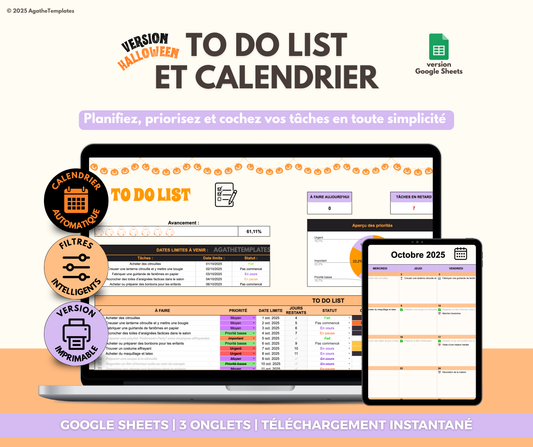 To Do List et calendrier Halloween