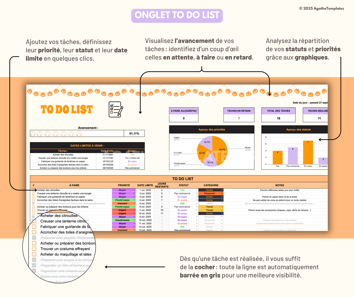 To Do List et calendrier Halloween