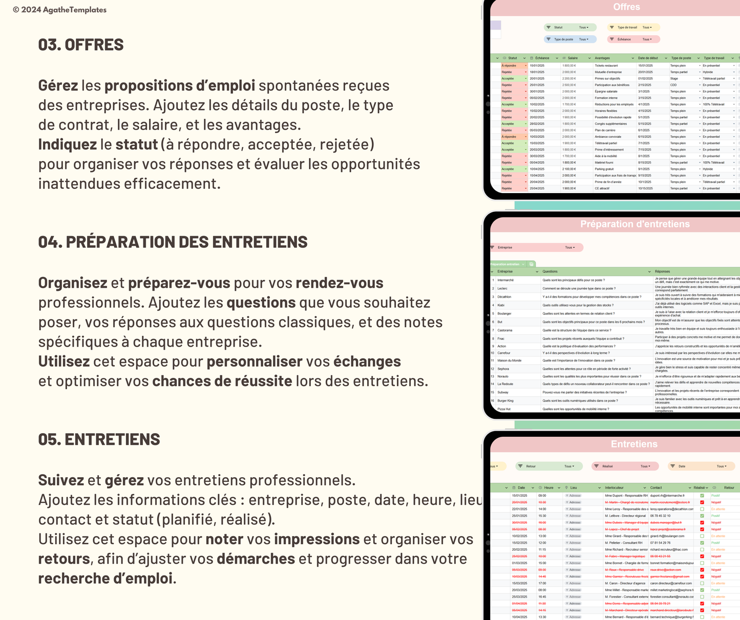 Suivi de recherche d'emploi