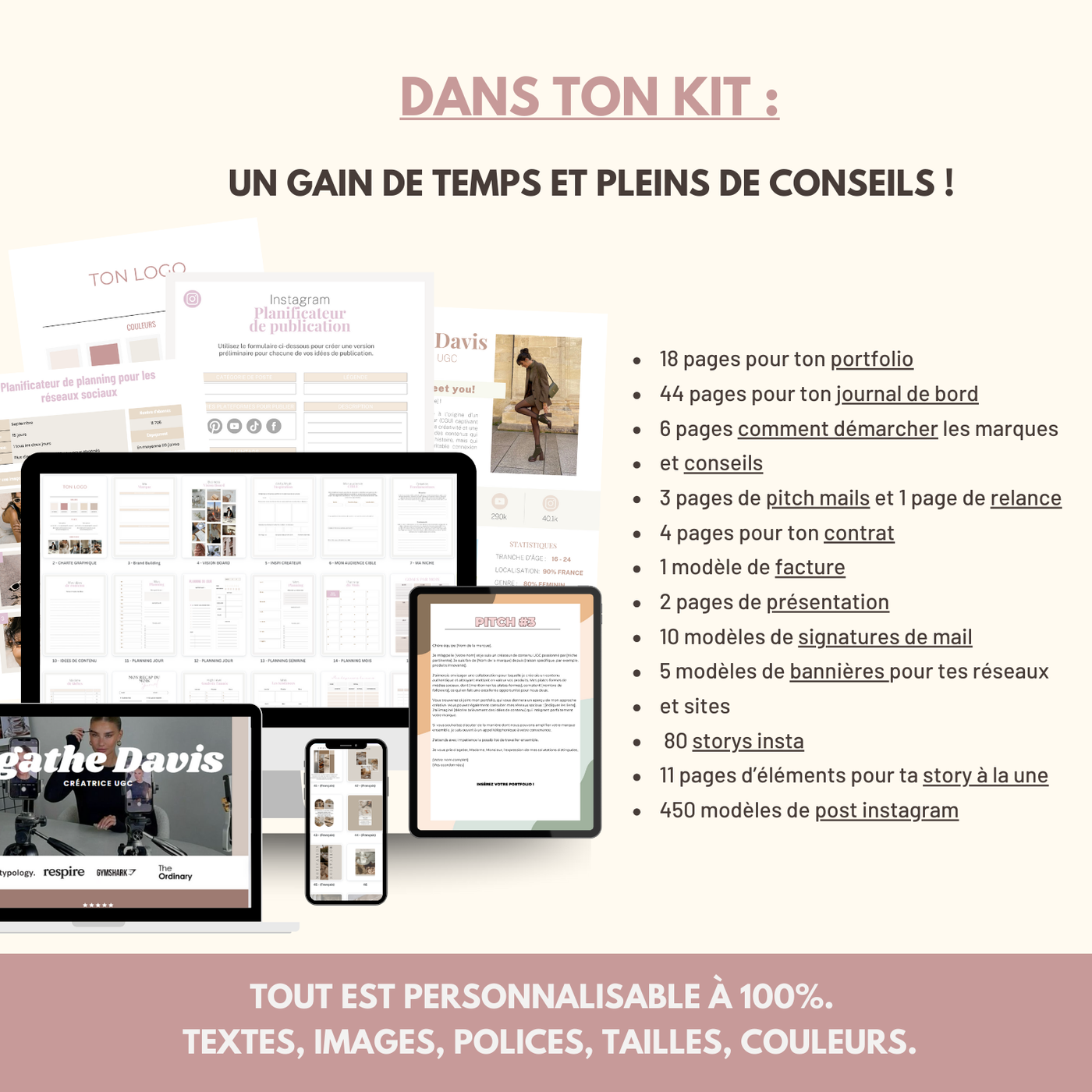 Kit UGC, création digitale et portfolio