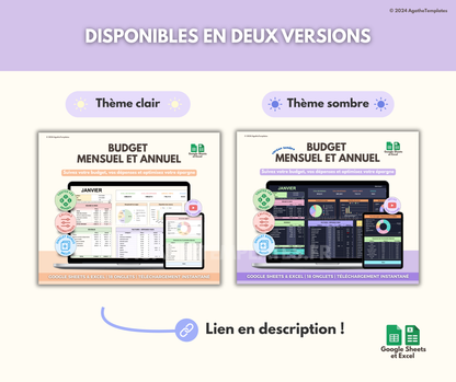 Budget mensuel et annuel sombre