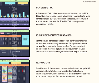 Tableau de bord comptable - version sombre