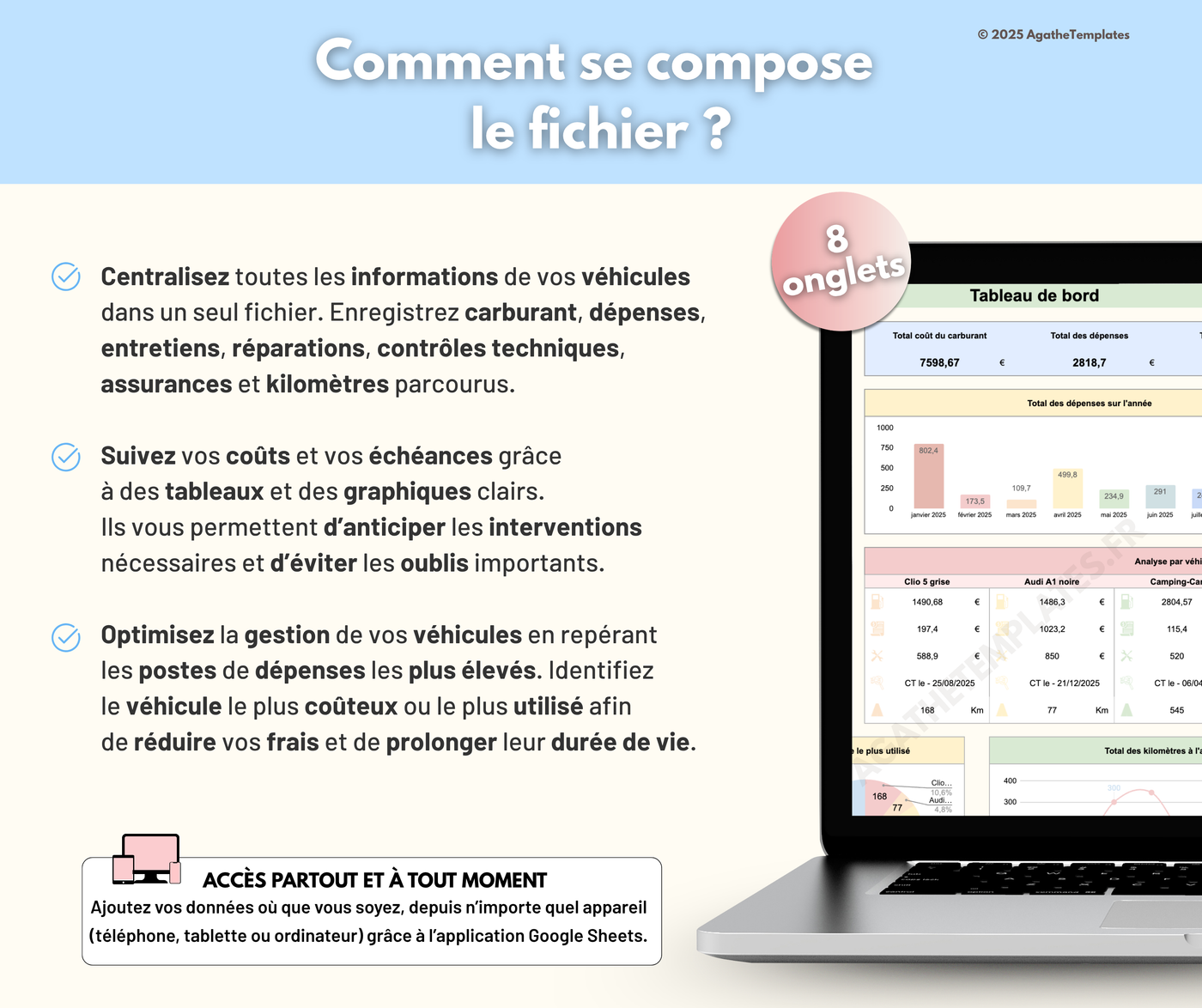 Tableau de suivi entretien voiture moto