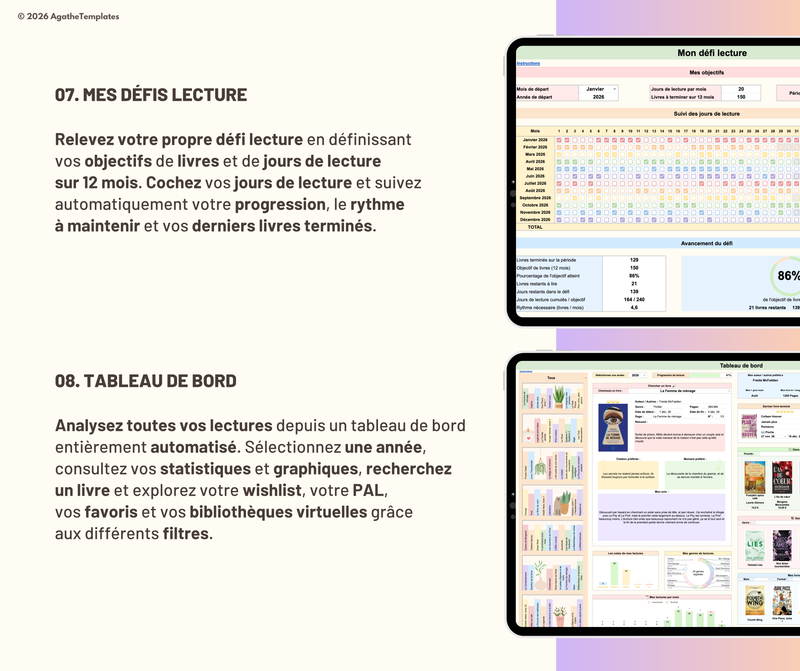 Suivi et journal des lectures, book tracker