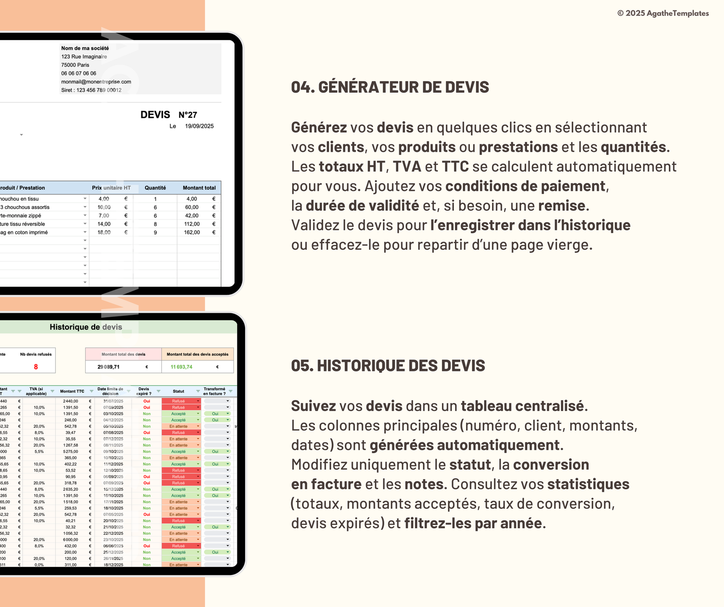 Création et suivi de devis
