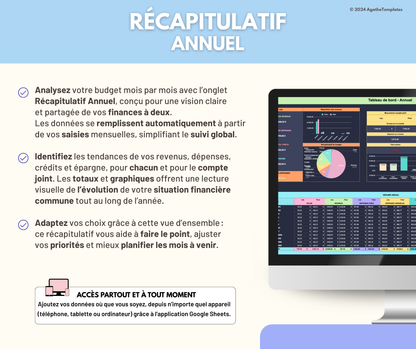 Budget Couple mensuel et annuel sombre