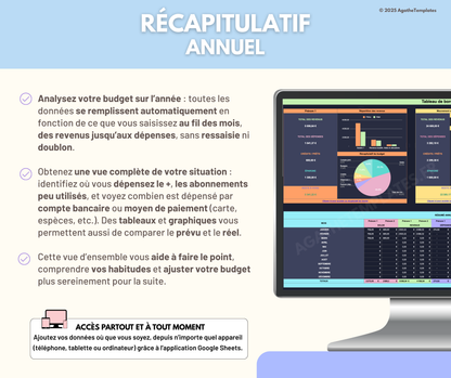 Budget Couple mensuel et annuel sombre