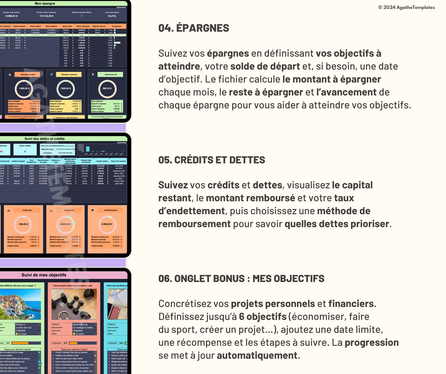 Budget mensuel et annuel sombre