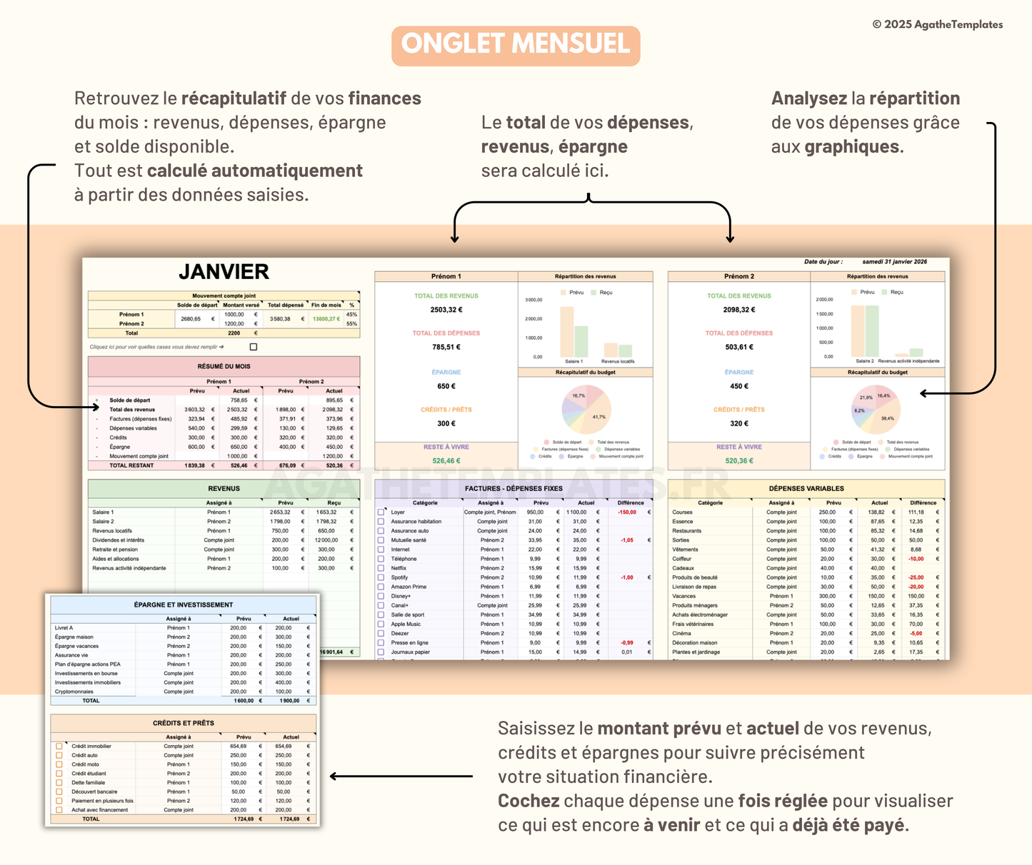 Budget Couple mensuel et annuel