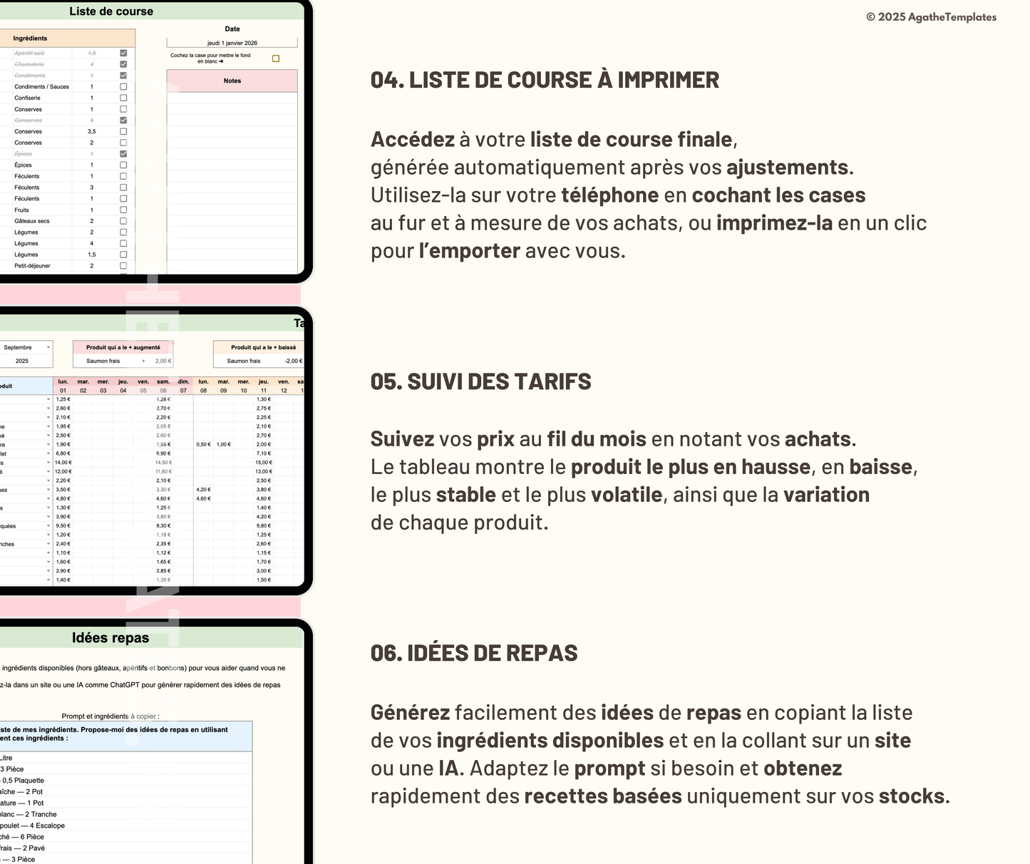 Inventaire et stock alimentaire, garde-manger