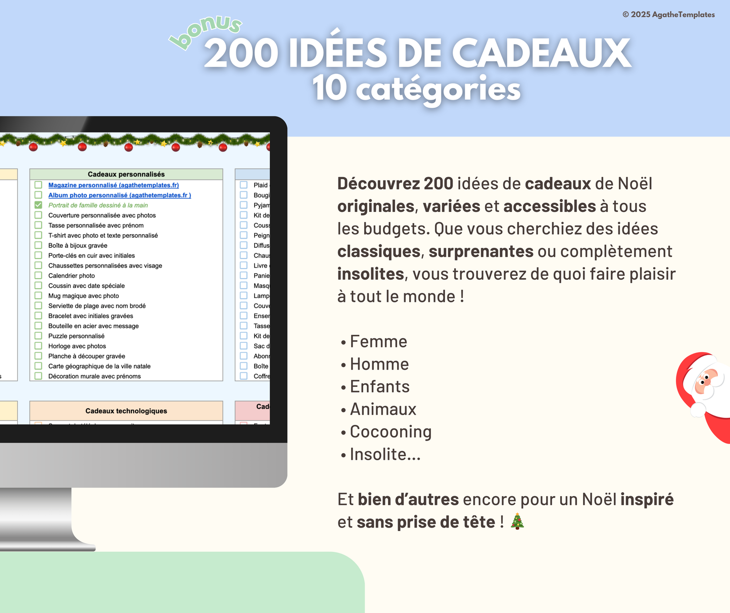 Budget cadeaux de Noël interactif