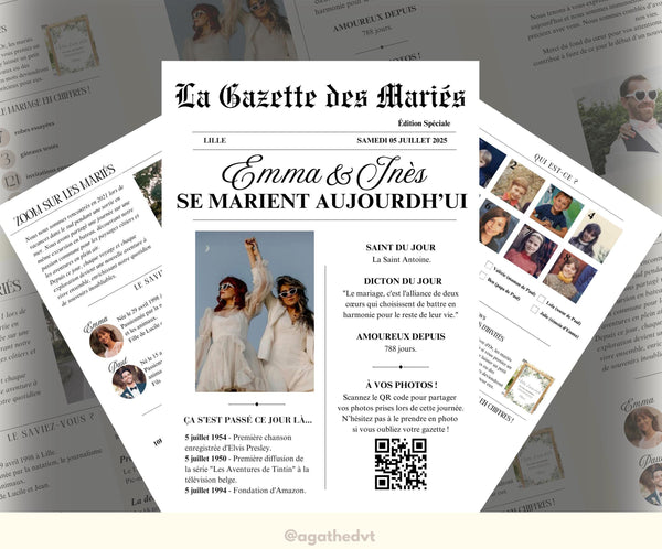 Modèle de Gazette des Mariés