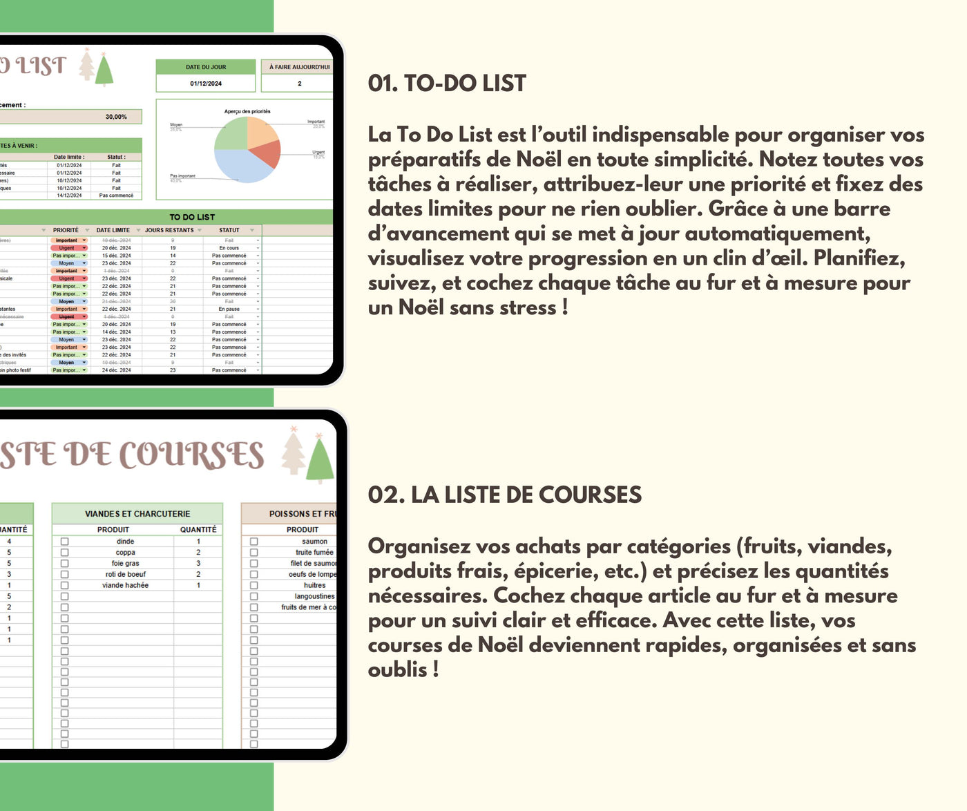 Planificateur de Noël Googlesheets | Feuille de calcul tableur fête | To-Do list, Budget, Cadeaux, Recettes | Suivi financier Modèle tableau