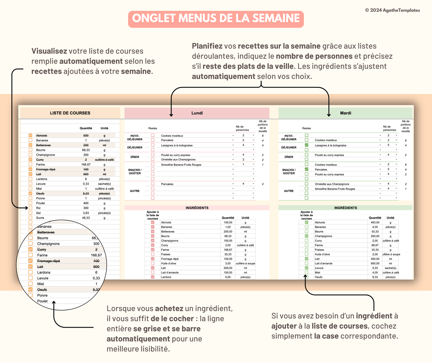 Planificateur de repas et liste de courses