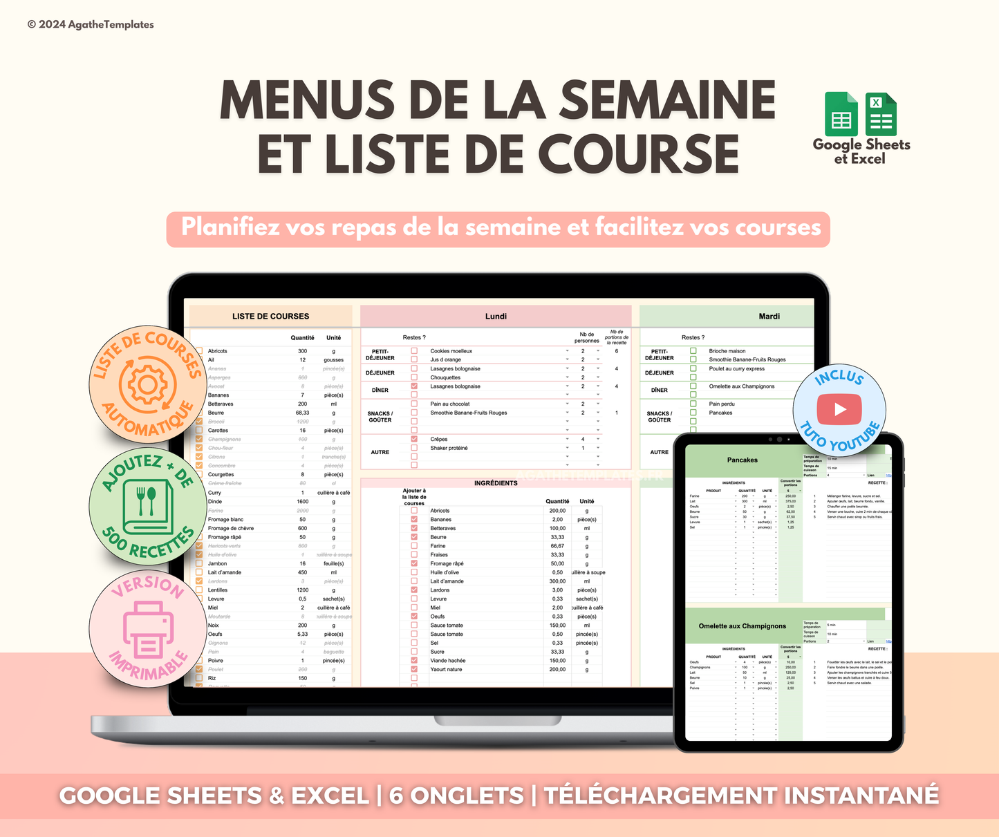 Planificateur de repas et liste de courses