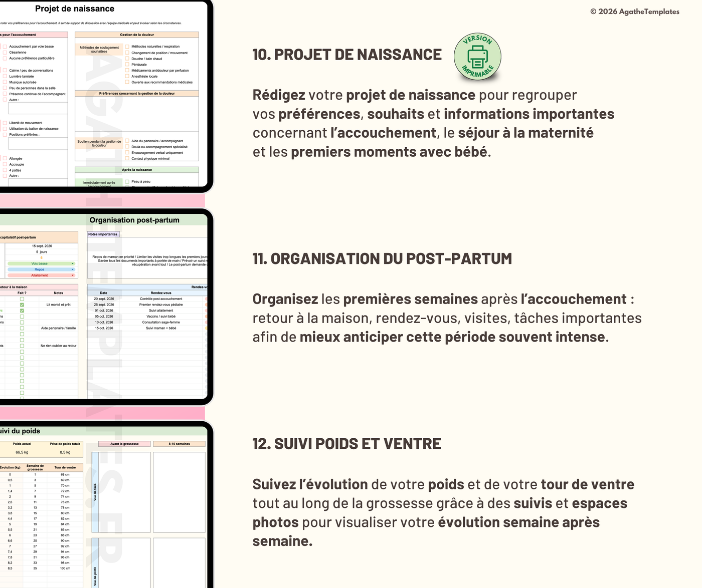 Planificateur de grossesse