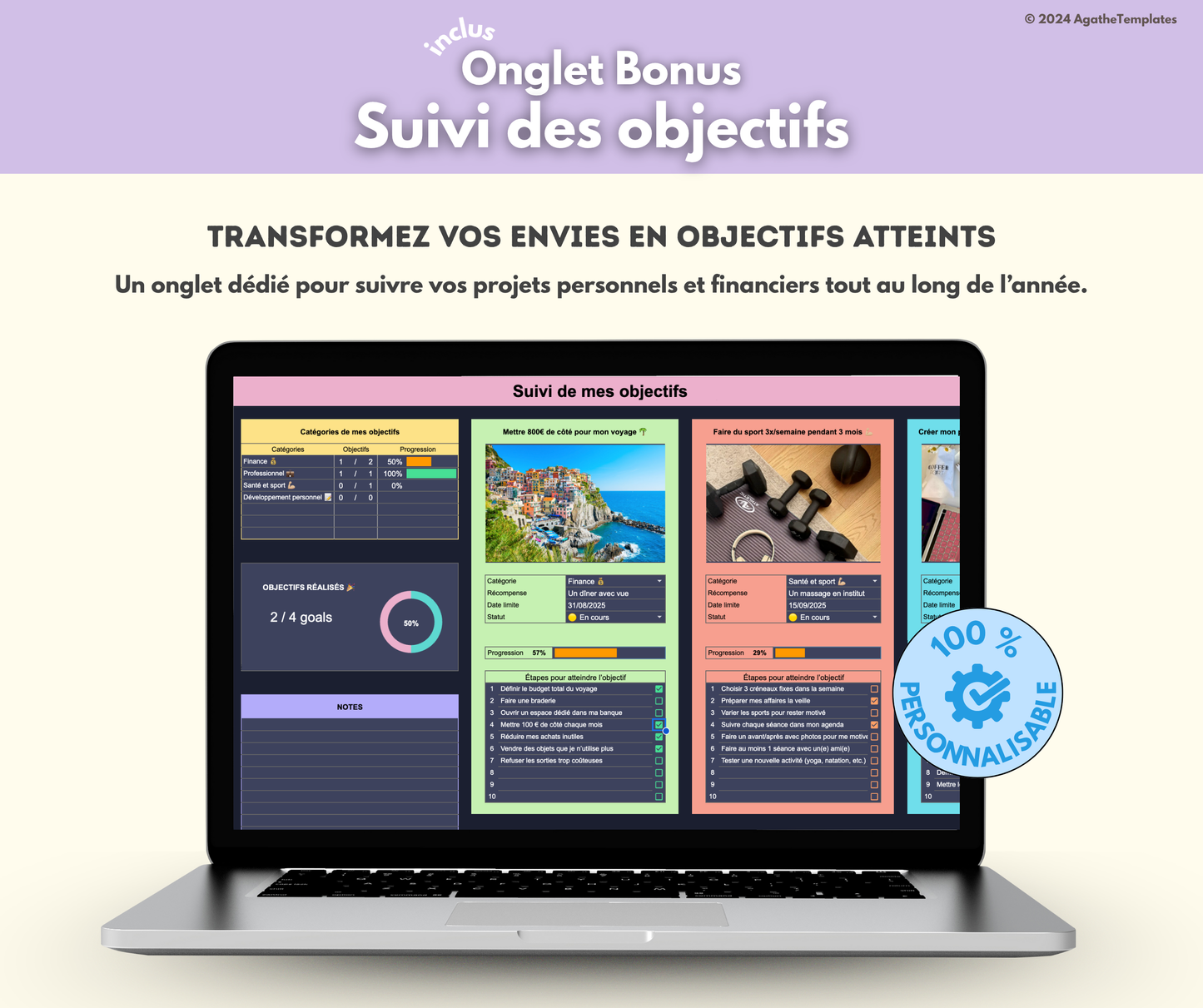 Budget mensuel et annuel sombre