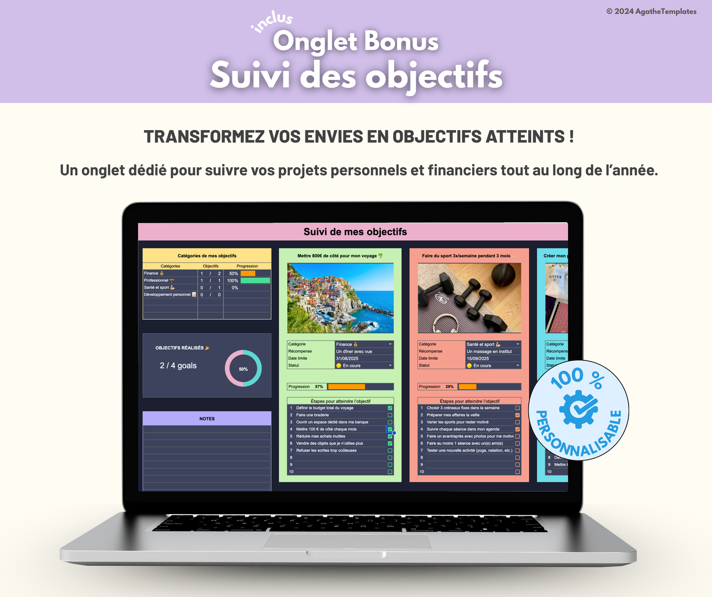 Budget mensuel et annuel sombre