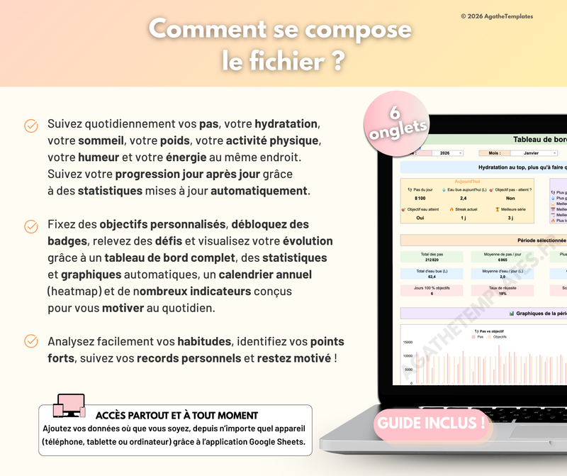 Suivi de pas et hydratation