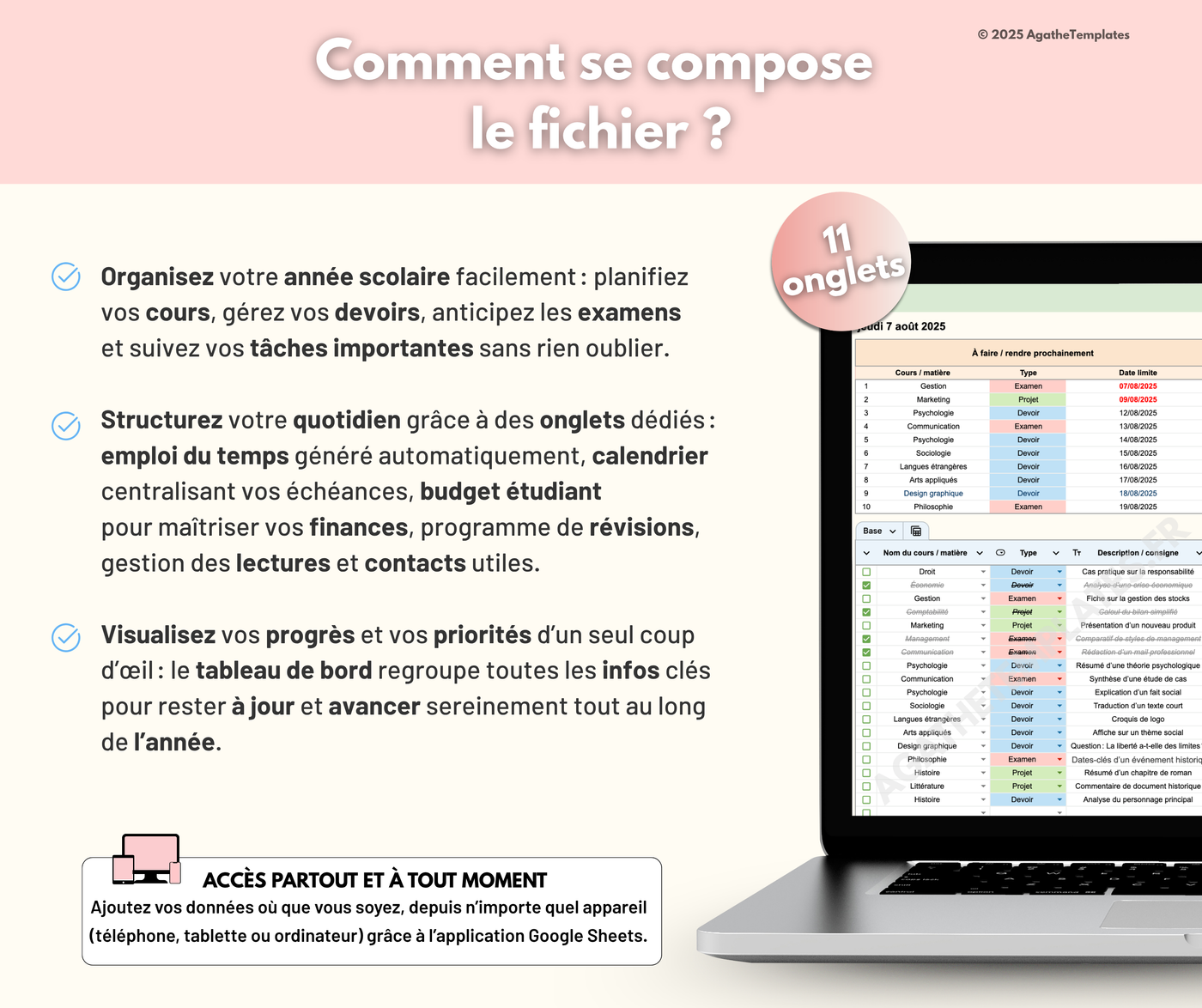 planner template scolaire etudiant