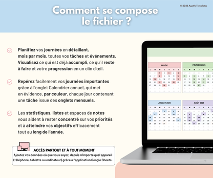 Calendrier mensuel et annuel