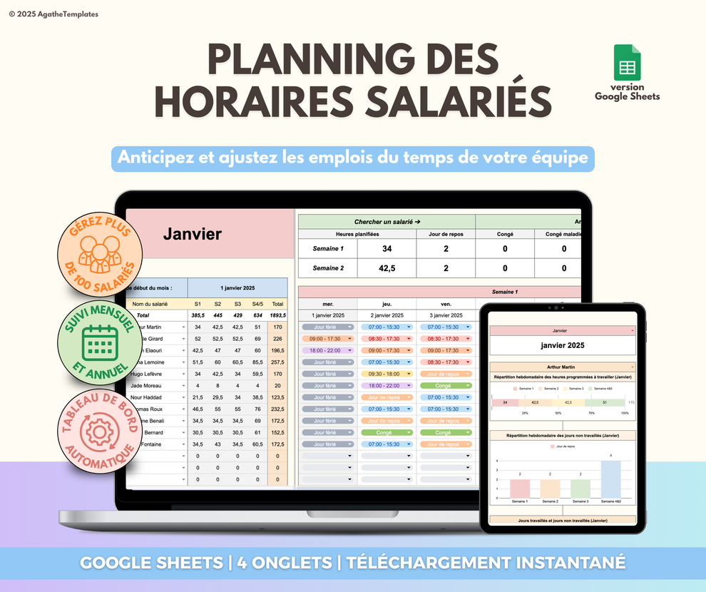 Planning Des Horaires Salari s Agathe Templates planning-des-horaires-salari-s-agathe-templates