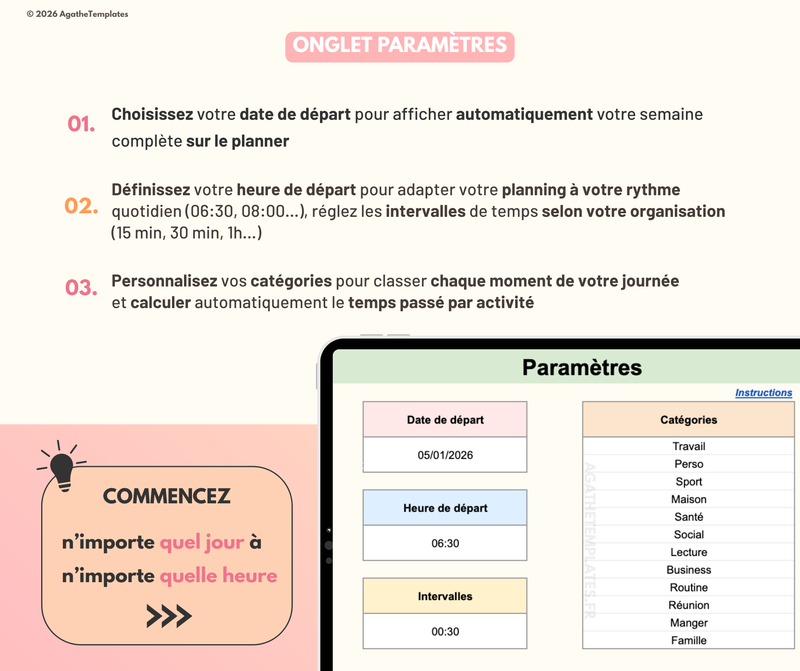 Planning hebdomadaire