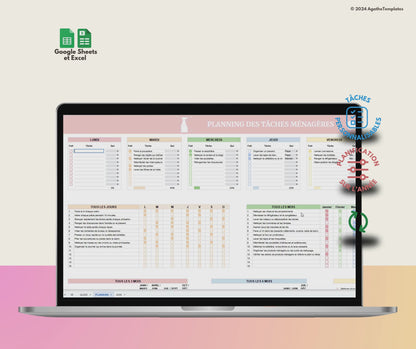 Planning de ménage et nettoyage de la maison