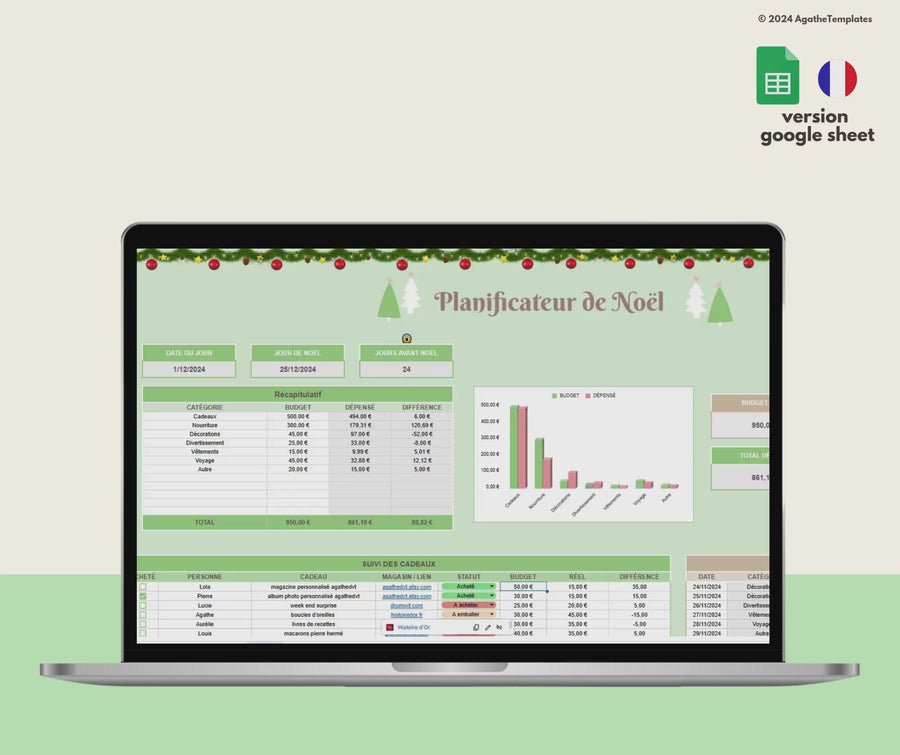 Planificateur de fête de Noël