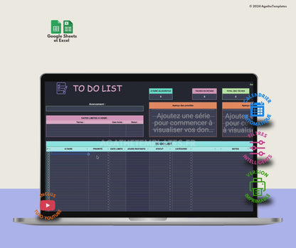To Do List et calendrier automatisé sombre
