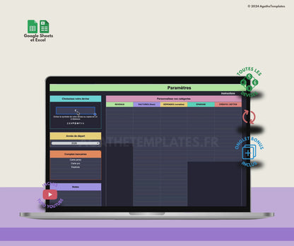 Budget mensuel et annuel sombre