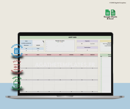 Calendrier mensuel et annuel